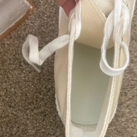 Women's Beige High-Top Sneakers - Picture 7 of 7